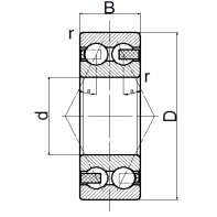 3203-2RS Double Row Angular Contact Ball Bearing