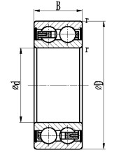 4304 2RS rhes ddwbl Groove dwfn dwyn pêl