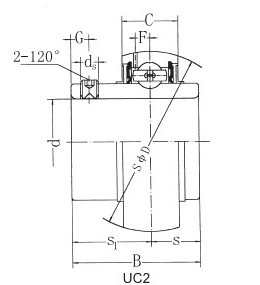 SUC211-32 Bantalan sisipan baja tahan karat