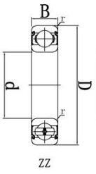 6201-1-2 ZZ Терең оюк Шарлуу подшипник