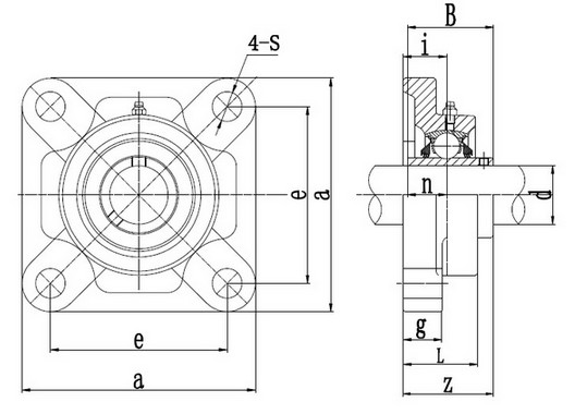 UCF217 4 Bolt Flange Units