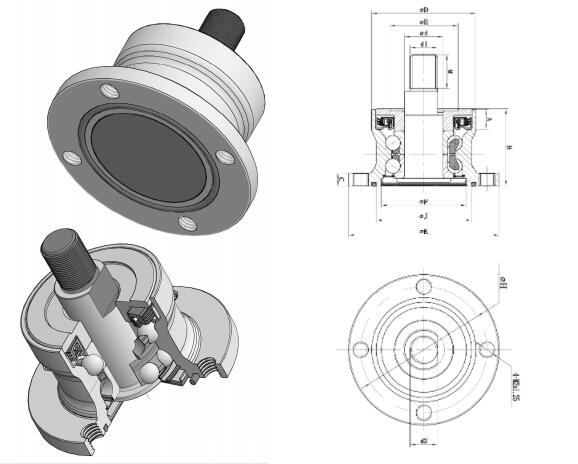 Gambar dimensi unit hub Agricultural BAA-0004