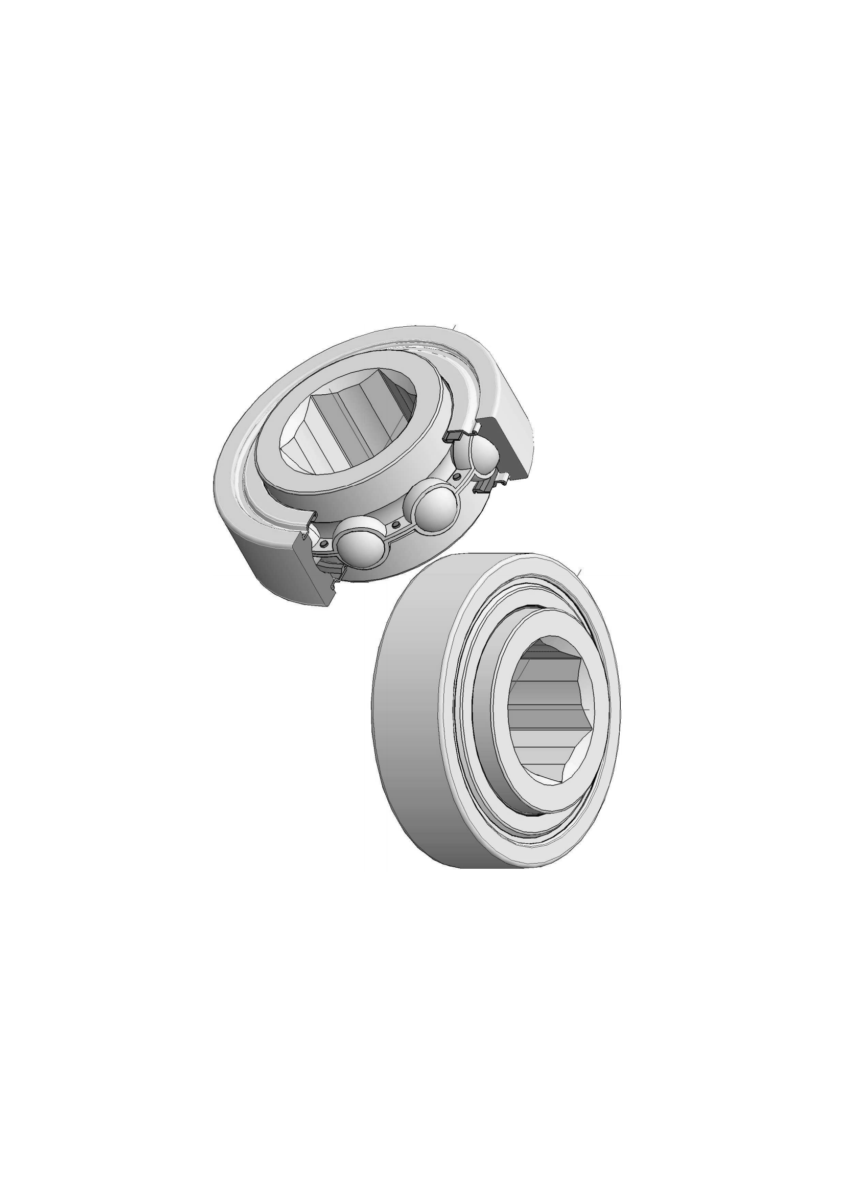 204KRR2 11/16" Hex Bore Bearing - Replacement Bearing Part #JD7126 By KML